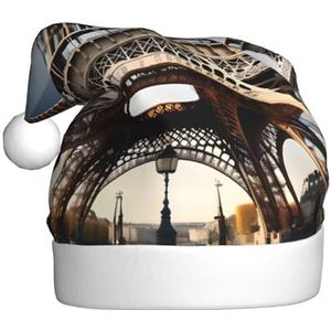 Kerstmuts, kerstmuts, kerstmuts voor volwassenen, uniseks kerstmuts, voor Kerstmis Nieuwjaar Party-Cityscape Parijs Eiffeltoren Frankrijk
