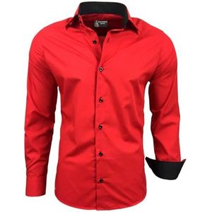 Subliminal - Herenoverhemd - Rood - Lange Mouwen - Smalle Pasvorm