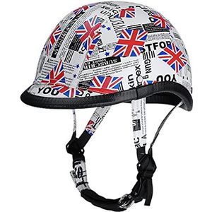 Motorhelm, Heren en Dames Retro Open Gezicht Halve Helm DOT Goedgekeurd Vintage Ademend Comfortabele Skull Cap Helm voor Scooter Cruiser Bromfiets Chopper Jet Style Helm Decoration