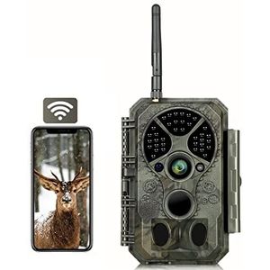 Folgtek Wifi-wildcamera, 32 MP, 1296P, met nachtzicht en bewegingsdetectie, IP66 waterdicht, 120° groothoek en 0,1 s activeringstijd voor achtertuin, boerderij