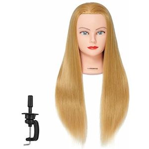 Hairginkgo Trainingshoofd 26""-28"" Mannequin Hoofd Synthetische Vezel Cosmetologie Pop Hoofd Haar Styling Mannequin Vlechten Hoofd Kapper Training Model voor Snijden Vlechten met Klem (92018W2720)