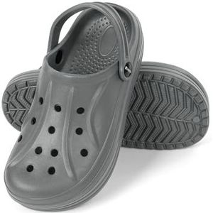 HEYO Clogs voor dames en heren, lichte tuinschoenen, sandalen, uniseks, grijs, 37 EU