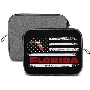 Vintage Florida Amerikaanse Vlag Laptop Sleeve Case Beschermende Notebook Draagtas Reizen Aktetas 13 inch