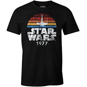 Star Wars heren t-shirt 1977 retro katoen zwart - XXL