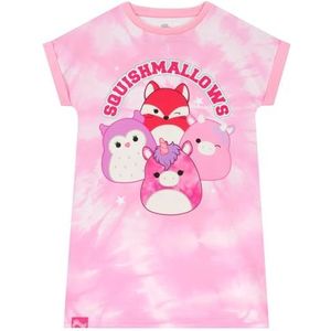 Squishmallows Pyjama, Meisjes Nachtjurk Met Tie-Dye, Squishmallow Nachtkleding Voor Kinderen, Tie-Dye Meisjespyjama, Roze 116