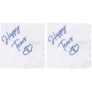 YSJCHEBS Set van 2 bruiloftszakdoeken, geborduurde zakdoeken, eenvoudige en zachte zakdoeken, geschenkzakdoeken, bruiloftsaccessoires, Wit, M