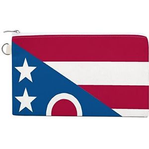 Ohio Staat Vlag Leuke Canvas Portemonnee Pouch Verandering Portemonnee Creditcardhouder Opbergtas Voor Mannen Vrouwen