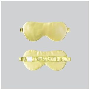 Verduisterende slaapmaskers, Zijden slaapmasker schaduw ademend oogkussens moerbeizijde(Yellow)