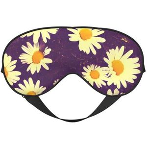 Daisy paarse bloemenprint lichtgewicht slaapmasker ademend lichtblokkerend reizen yoga outdoor avonturen
