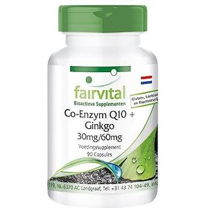 Fairvital | Co-enzym Q10 plus ginkgo - HOOG GEDOSEERD - VEGAN - (CoQ10, ubichinon-10, ubiquinon) - 90 capsules