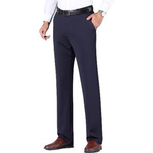 Klassieke herenbroek met hoge taille, slanke pasvorm, lichtgewicht formele herenbroek, pantalon (38,navy blue)