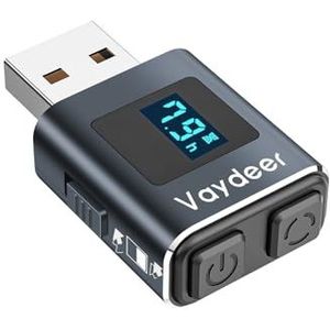 VAYDEER Muisbeweger voor thuiskantoor, USB-muis-jiggler [hoogwaardig aluminium] [niet detecteerbaar] [LED-display] [timerfunctie] Muisopwinder, zilverkleurig