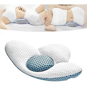 3D lendenkussen om te slapen, rugsteunkussen van traagschuim, lendensteunkussen, in hoogte verstelbaar, ademend lendenkussen, pijnverlichting in de onderrug, voor bed, auto, bank