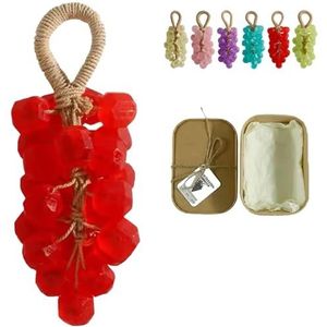 Gepersonaliseerde originele handgemaakte kristallen druivenzeep, zachte reinigingszeep, hydraterende essentiële olie, decoratieve zeepstaven for de badkamerwastafel(Red(Rose scent))