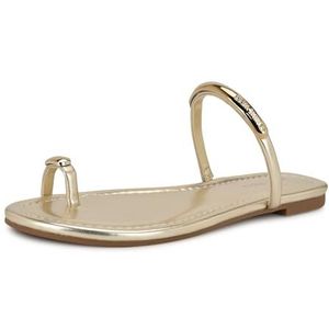 NINE WEST Balon platte sandaal voor dames, Goud 710, 35 EU