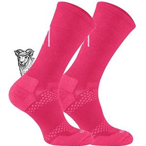 TODO BP Merino wandelsokken heren, dames, kinderen. Trekkingsokken merinowol ademend, anti-blaren - EU-productie, fuchsia, 35-38 EU