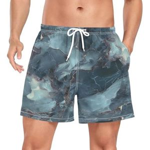 Niigeu Marmeren Graniet Textuur Grijze Mannen Zwembroek Shorts Sneldrogend met Zakken, Leuke mode, XL