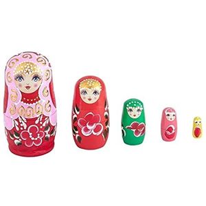 Matroesjka Poppen 5 Stks Multicolor Bloemen En Bessen Houten Russische Nesting Dolls Matroesjka Russische Pop Stapelspeelgoed