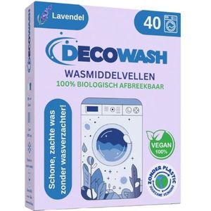 Wasmiddel Vellen (tot 80 wasbeurten) – Wasmiddel Strips Ecologisch, Hypoallergeen, Lavendelgeur, Biologisch Afbreekbaar, Vegan & Zonder Plastic – Voor Gevoelige Huid, Hand- & Machinewas