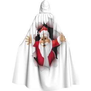 Womens Mens volledige lengte carnaval cape met capuchon cosplay kostuums mantel, 190 cm kerstman