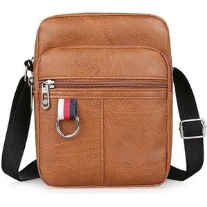 Messenger Bag for heren, Crossbody-schoudertassen, PU-leer, reistas for heren, zakelijke messengertas met grote capaciteit for mannen (Color : Light brown)