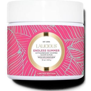 LaLicious Eindeloze zomerse extraordinary wapperde suikerscrub, Cane Sugar Body Scrub, gemaakt met kokosolie en honey, geen gluten of parabenen (400 ml)