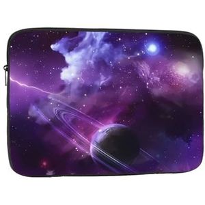 Galaxy Starry Space Paars Sterrenprint Laptop Case Waterdichte Schokbestendige Laptop Protector Computer Sleeve Cover Voor Kantoor Werk 10 inch