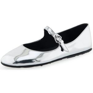 Aerosoles Dames Perry Mary Jane schoenen, zilverkleurig, spiegelend, metallic polyurethaan, 37 EU, Zilverkleurig spiegelend metallic polyurethaan, 37 EU