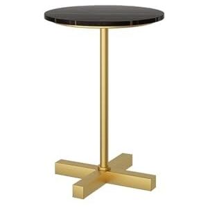 Woonkamer Salontafel, Ronde Bartafel, Kleine Marmeren Bijzettafel, Moderne Bijzettafel Met Metalen Frame Voor Eten En Drinken, 50 Cm Hoog(Size:50 * 50 * 50CM,Color:B)