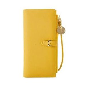 DieffematicQ portemonnees voor dames Dames lange portemonnee, dun en handig, met meervoudige kaartslots, grote ingebouwde ruimte, prachtige (Color : Yellow)