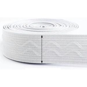 2/5 meter 20-50 mm siliconen antislip elastische band golflint singelband ondergoed riem riem kledingstuk doe-het-zelf benodigdheden naaiaccessoire-EB013-wit-25mm-5 meter