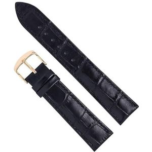 dayeer Dames heren lederen horlogeband voor Tissot horlogeband Polsband voor DW-band vervanging (Color : Black black-Gold, Size : 21mm)