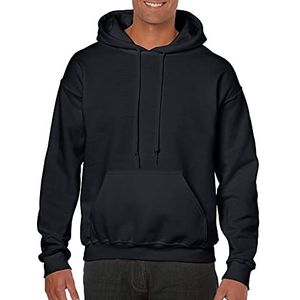 GILDAN Heren capuchontrui volwassenen 5050. Hooded Sweat18500, effen, zwart (zwart), S