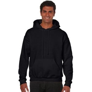 GILDAN Heren capuchontrui volwassenen 50/50. Hooded Sweat/18500, effen, zwart (zwart), S