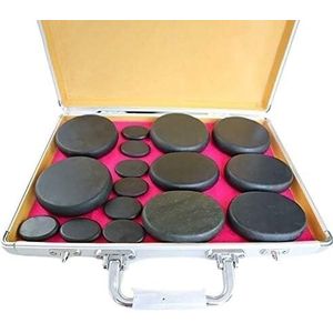 Hot Stone Massageset 16 Hot Stones voor Massage met Warmer, Draagbare Hot Rocks Basalt Massage Stenen Set met Warmer Kit voor Thuis Spa Warming Therapie Relax