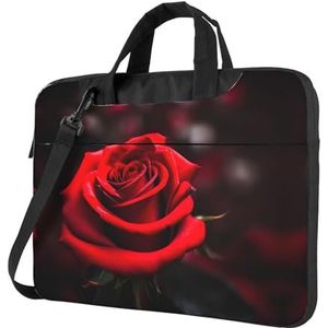 SSIMOO Bee Flying 1 stijlvolle en lichtgewicht laptop messenger tas, handtas, aktetas, perfect voor zakenreizen, Rood Rose2, 15.6 inch