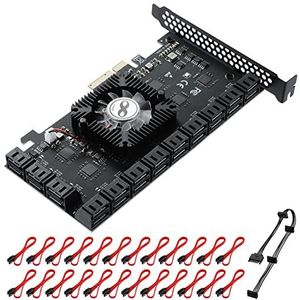 MZHOU PCI-E 4X naar 24 SATA-Uitbreidingskaart SATA3.0-controller Multi-port HDD Adapter Kaart-ASM1064 ASM1812 chipset.