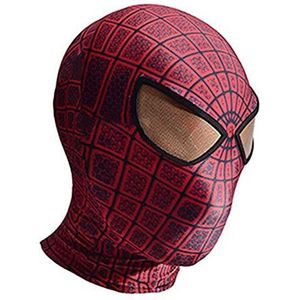 Geweldig Spiderman Masker Volwassen Volledige Gezicht Hoofddeksels Superhero Cosplay Head Dekking Lycra Ademend Helm voor Carnaval en Halloween,Red-Adults