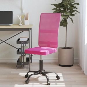 Bureaustoel in hoogte verstelbare roze mesh stof
