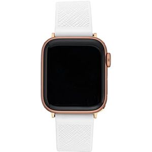 Anne Klein Siliconen modeband voor Apple Watch Veilig, verstelbaar, Apple Watch Band vervanging, past op de meeste polsen, wit, 42/44/45 mm, Kleur: wit, 42/44/45mm