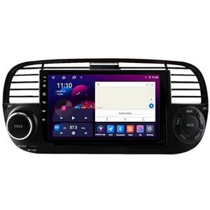 Android 13 GPS Navigation Stereo voor Fiat 500 2007-2015 7 Inch 2 Din Car Stereo Radio met CarPlay AHD Omgekeerd beeld Bedieningselementen op het stuur Bluetooth autoradio(B,S2 2G+32G)