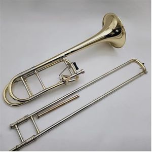 Bb/F Tune Geel Messing Goudlak Tenortrombone Professioneel Koperen Instrument Met Koffer Trombone Kit