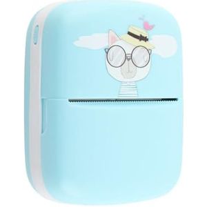 Pocket-fotoprinter Oplaadbare -inktloze HD-print Multifunctionele Draagbare Thermische Printer met 5 Papierrollen voor Dagboek (BLUE)