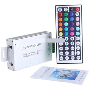 DC12V ~ 24V RGB LED-controller met 20 28 44 toetsen RF-afstandsbediening 24A 288W geschikt voor SMD5050/3528 RGB LED-lichtstrips (kleur: 44 toetsen IR)