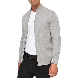 Indicode Heren Lau Cardigan | Gebreid vest van 80% katoen Lt Grey Mix XXL