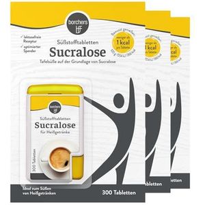 3 x borchers Sucralose Süßungstabletten | Im Spender | Tafelsüße | Für Kaffee, Tee und Heißgetränke | 3 x 300 Tabletten