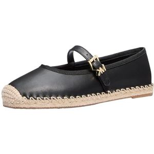 Michael Kors Lynn Ballet Espadrille voor dames, Poise Leer Grosgrain Leer Zwart, 40.5 EU
