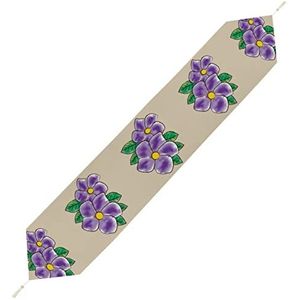 Afrikaanse violette bloem tafelloper kort pluche tafelkleed linnen decoratieve tafelkleed voor feest bruiloft decor 178 x 33 cm