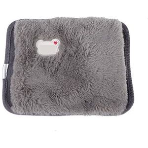 DieffematicRSD Warmwaterkruik Warmwaterkruik Elektrisch opladen Verwarming Oplaadbare warmte Waterzak Konijnenbont Zachte handwarmer Geweldig cadeau! (Color : Gray)