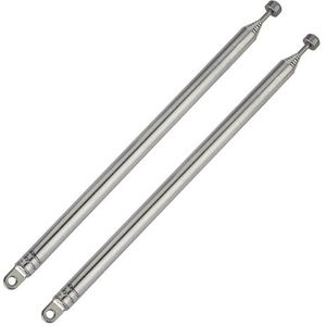 2 stuks 7-delige telescopische antenne voor FM-radio, 360 graden instelbare richting, voor tv, FM-radio, afstandsbediening, VCD, elektrisch speelgoed, 2 stuks